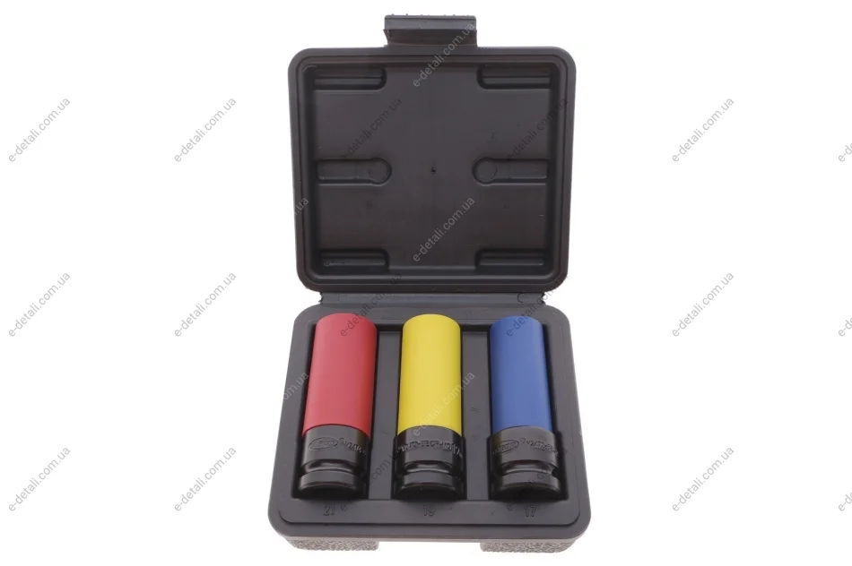 Набор ударных головок 1/2" для шиномонтажа 17-19-21 мм BLACK EDITION VIGOR V2522-BE (фото 1)