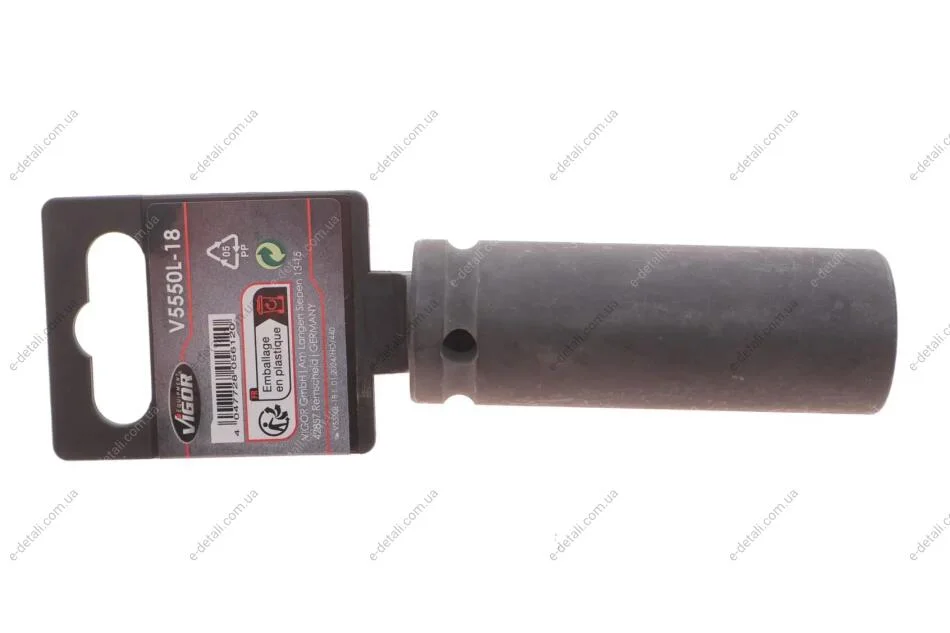 Головка торцевая ударная 1/2" 18 мм Long 85 мм VIGOR V5550L-18 (фото 1)