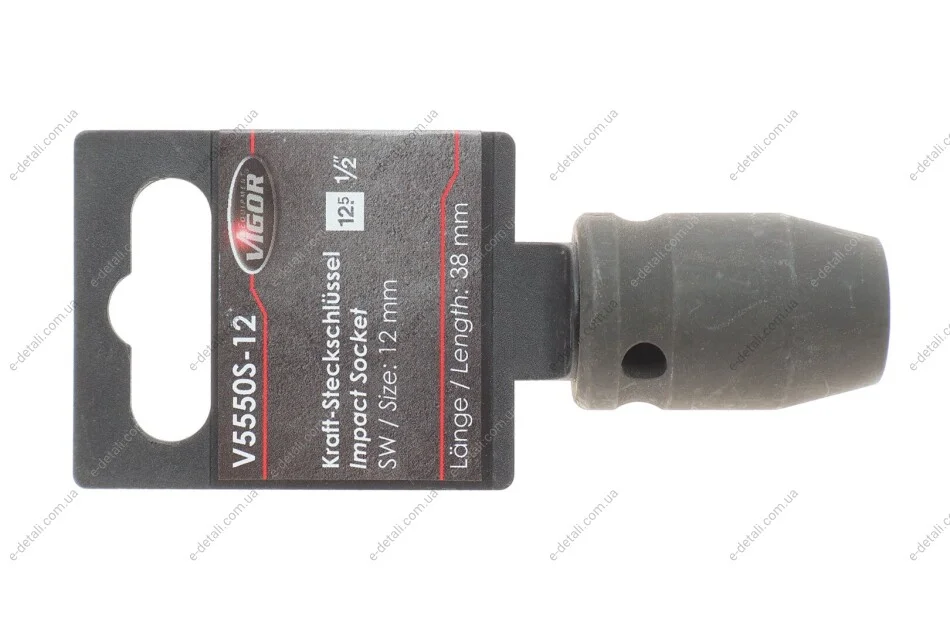 Головка торцевая ударная 1/2" 12 мм VIGOR V5550S-12 (фото 1)