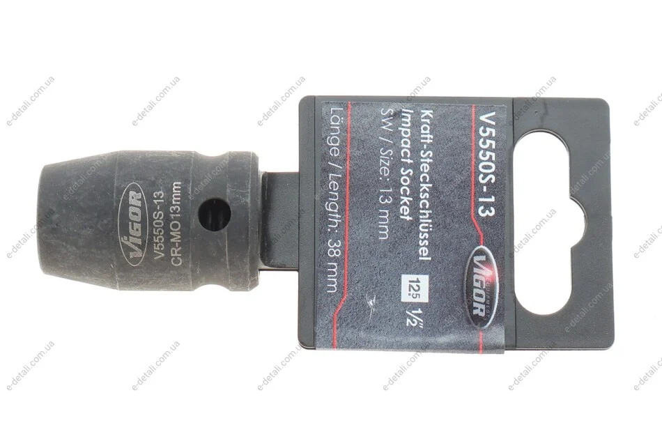 Головка торцевая ударная 1/2" 13 мм VIGOR V5550S-13 (фото 1)