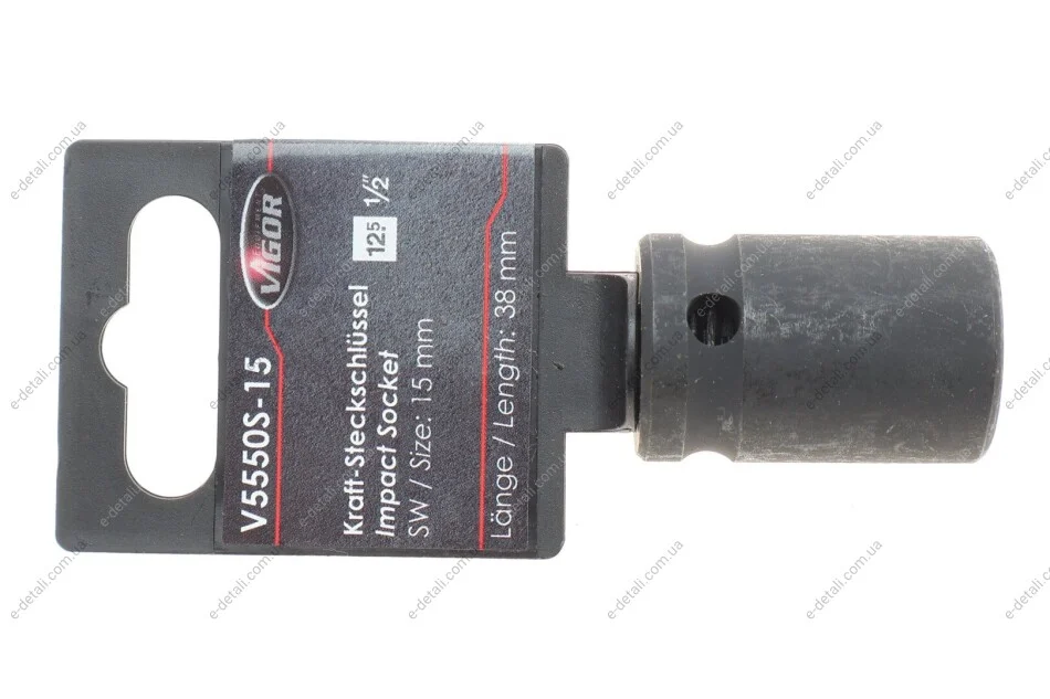 Головка торцевая ударная 1/2" 15 мм VIGOR V5550S-15 (фото 1)