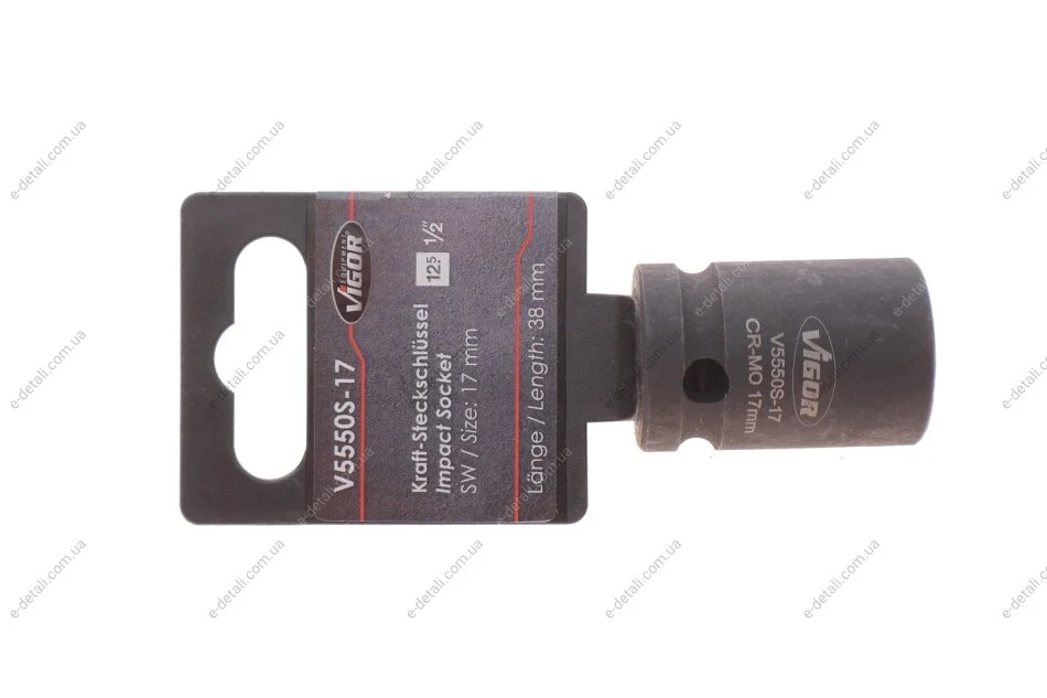 Головка торцевая ударная 1/2" 17 мм VIGOR V5550S-17 (фото 1)
