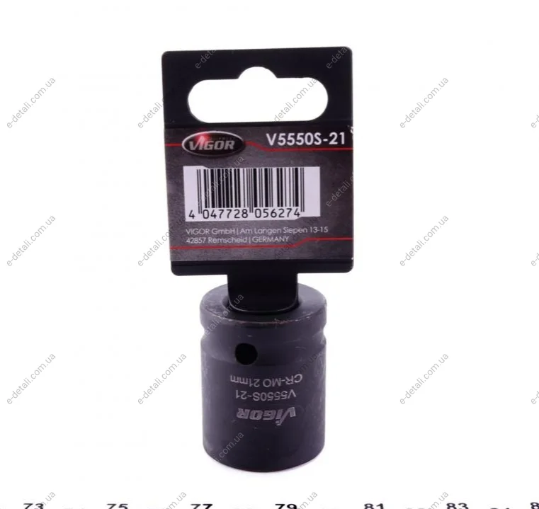Головка торцевая ударная 1/2" 21 мм VIGOR V5550S-21 (фото 1)
