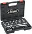 Набор сквозных плоских торцевых головок с трещоткой 3/8" 18 ед. VIGOR V6202 (фото 1)