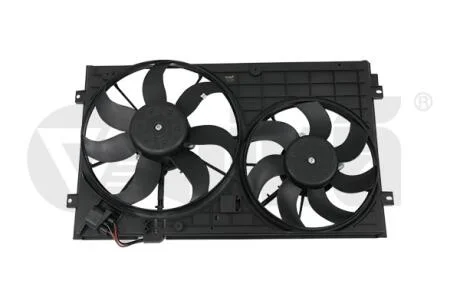 Дифузор вентилятора з двома вентиляторами 200W+150W із блоком управління VW Touran (03-10)/Audi A3 (03-12) vika Vika 91210547801