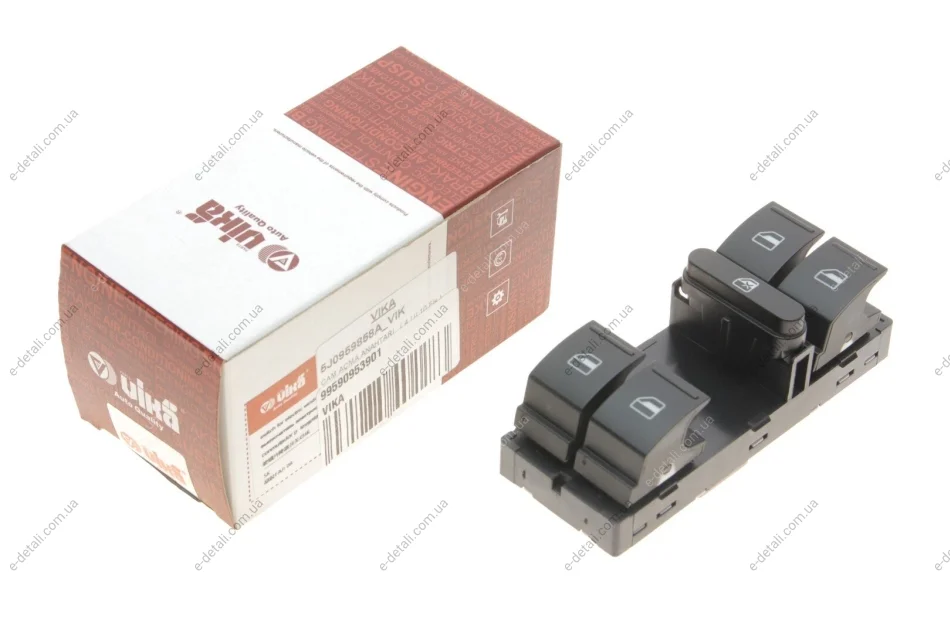 Кнопка склопідіймача (L) Skoda Fabia/Roomster 1.2/1.4/1.9 TDI 05-10 (блок) Vika 99590953901 (фото 1)