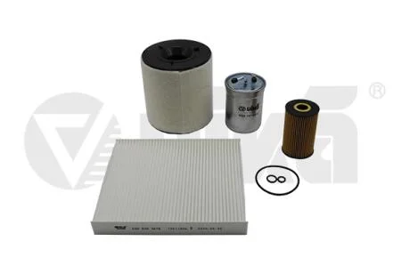 Комплект фильтров (4шт) Skoda Fabia (11-15)/VW Polo (10-12)/Seat Ibiza (09-11)/Audi A1 (11-14) 1.6,2.0 бенз/диз VIKA Vika K11783601