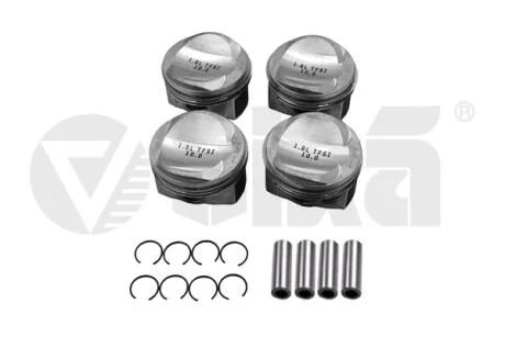 Комплект поршней с кольцами и пальцами (4шт) VW Passat B6/Skoda Octavia II/Audi A3, A4 1.8 TSI (04-) VIKA Vika K11786101