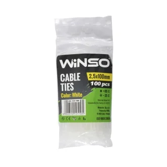 Хомуты пластиковые белые 2,5x100 (100шт).) WINSO 125100