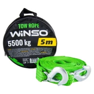 Трос ленточный, с металлическими крючками 5,5т,5м. WINSO 135550