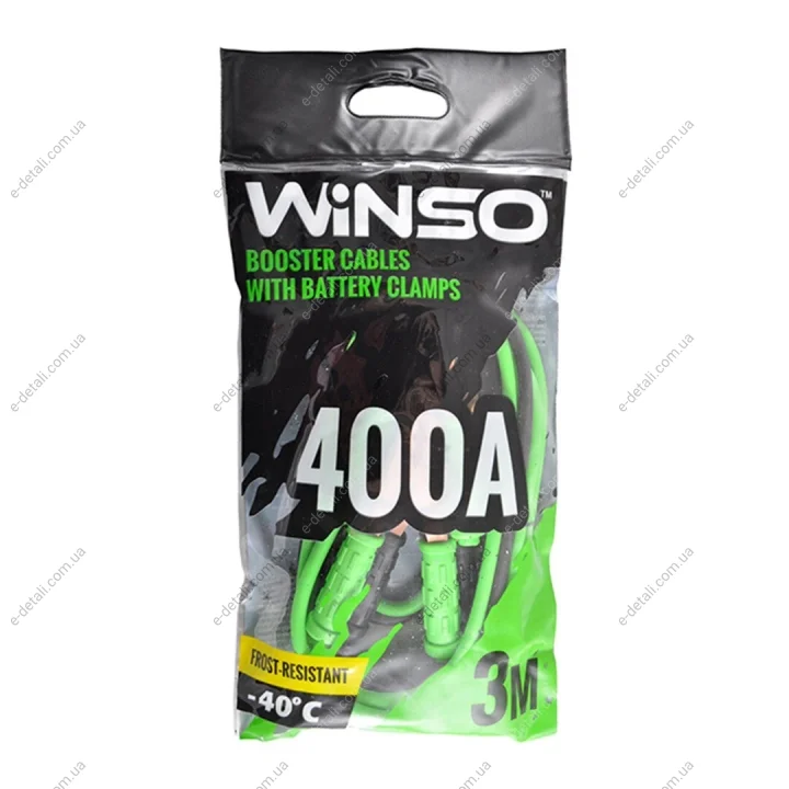Провода-прикуриватели 400А, 3м, полиэтиленовый пакет WINSO 138420 (фото 1)