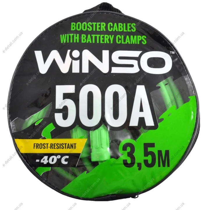 Провода-прикуриватели 500А, 3,5м, круглая сумка WINSO 138510 (фото 1)
