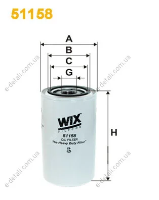 Фільтр масляний WIX FILTERS 51158 (фото 1)