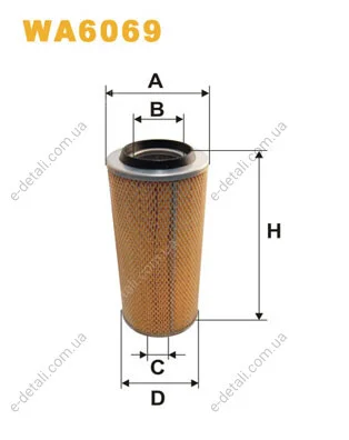 Фильтр воздушный Iveco Daily II 91-96 WIX FILTERS WA6069 (фото 1)