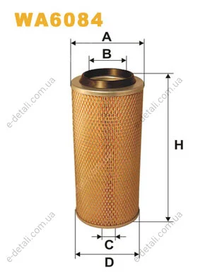 Фильтр воздушный VW LT 28-55/T3 75-92 (бочка) WIX FILTERS WA6084 (фото 1)