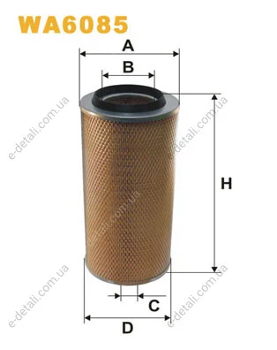Фильтр воздушный VW LT 2.4D 82-96 WIX FILTERS WA6085 (фото 1)