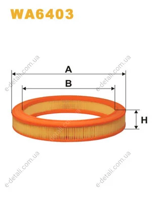 Фильтр воздушный FORD ESCORT /AR222 (выр-во WIX-FILTERS) WIX FILTERS WA6403 (фото 1)