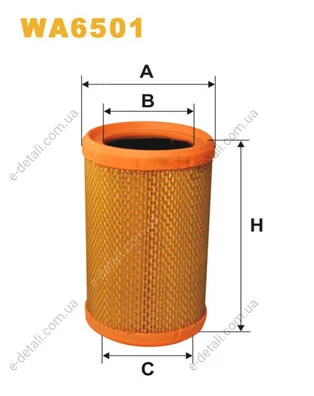 Фильтр воздушный Renault Kangoo/Clio/Twingo 1.2i 97- (бочка) WIX FILTERS WA6501 (фото 1)