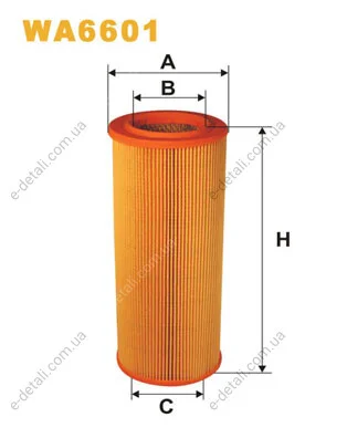 Фильтр воздушный SAAB 9000 AR366/ (выр-во WIX-FILTERS) WIX FILTERS WA6601 (фото 1)