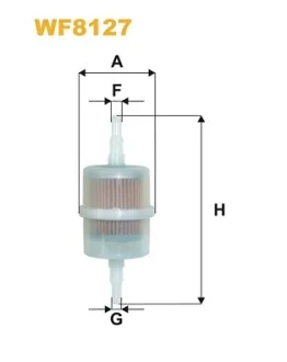 Фильтр топливный Audi 80/100 1.6-2.1 -90/ВАЗ 2103/2105/2106 1.2-1.6 90- (d=6mm) WIX FILTERS WF8127