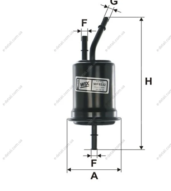 Фильтр топливный Kia Rio 1.3-1.5 00-05 (h=183mm) WIX FILTERS WF8332 (фото 1)