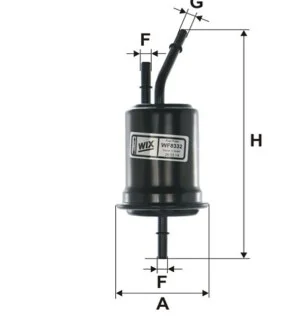 Фильтр топливный Kia Rio 1.3-1.5 00-05 (h=183mm) WIX FILTERS WF8332