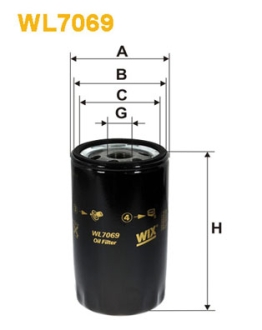 Фільтр оливний WIX FILTERS WL7069