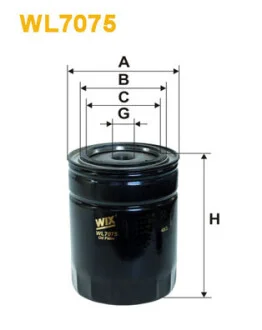 Фильтр масляный Opel Omega A 2.3 D 86-94/Rekord 2.0-2.3 D 72-86 WIX FILTERS WL7075