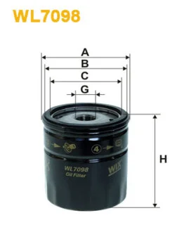 Фильтр масляный Opel Kadett/Ascona/Rekord 1.0-2.4i 62-00 (бензин) WIX FILTERS WL7098