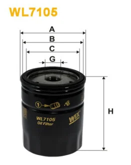 Фильтр масляный BMW 3 (E21/E30)/5 (E12/E28) -88 M10 WIX FILTERS WL7105