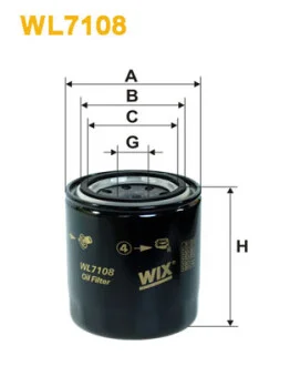 Фильтр масляный Hyundai Sonata III 2.0 04-/Mazda 323/626 1.7D 83-89 WIX FILTERS WL7108