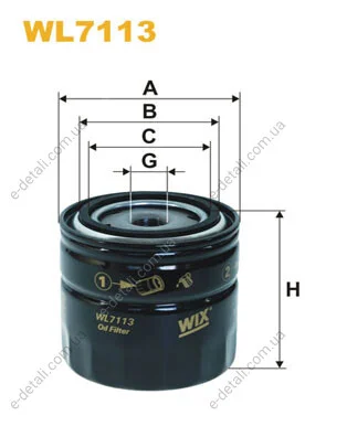 Фильтр масляный Nissan Pathfinder/ Primera/ X-Trail 2.2-2.5 dCI 01- WIX FILTERS WL7113 (фото 1)