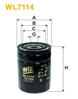 Фільтр масляний Gaz Gazelle 2.4 04-06/Ford Scorpio 2.5TD 93-98 WIX FILTERS WL7114