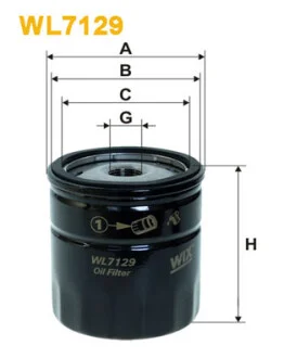 Фильтр масляный Opel 85- (benzin) WIX FILTERS WL7129