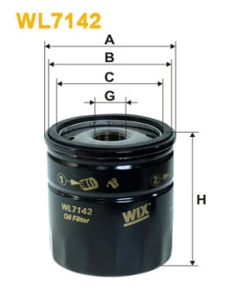 Фильтр масляный Land Rover Freelander 1.8 98-06 (h=85mm) WIX FILTERS WL7142