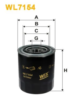 Фильтр масляный Mitsubishi Galant/Lancer 1.8D/TD/2.0D 84-96 WIX FILTERS WL7154