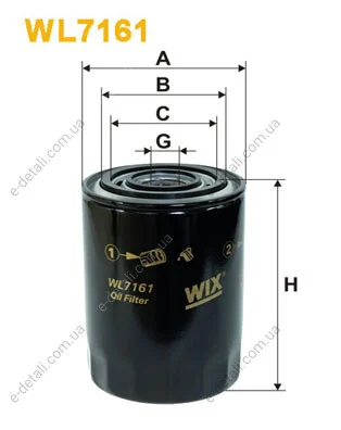 Фильтр масляный Fiat Ducato/Iveco 2.5D/2.8D WIX FILTERS WL7161 (фото 1)