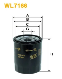 Фильтр масляный Nissan Micra 1.0-1.4i 92-10/ Primera 2.0i 90-96/Sunny 2.0GTI 90-95/JCB 8008 06- WIX FILTERS WL7166