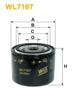 Фильтр масляный Nissan Micra 1.0/1.2 82-92 WIX FILTERS WL7167