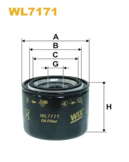 Фильтр масляный Kia Ceed 1.4-1.6/Mazda 626/3/6 2.0D 86-10 WIX FILTERS WL7171