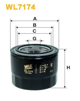 Фильтр масляный Toyota Corolla 2.0D 92-97 WIX FILTERS WL7174