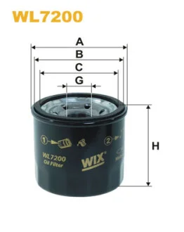 Фільтр масляний Hyundai Accent/Elantra/Tucson/H-1/Kia Ceed/Mazda 626/3/6 1.3-3.8 85- WIX FILTERS WL7200