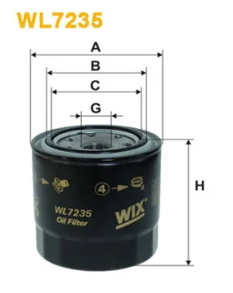 Фильтр масляный Toyota Avensis/Corolla 2.0D 97-07 WIX FILTERS WL7235