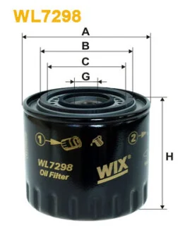 Фильтр масляный Renault Espace/Laguna/Safrane 2.2 D 93-01 WIX FILTERS WL7298
