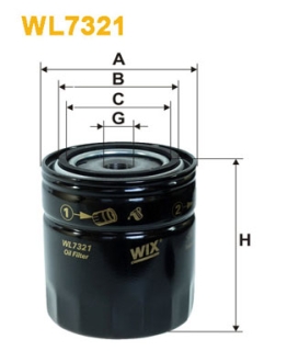 Фильтр масляный двигателя AUDI, VW /OP526/5 (выр-во -FILTERS UA) WIX FILTERS WL7321 (фото 1)