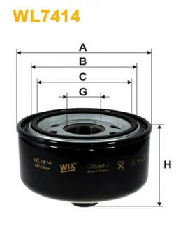 Фільтр масляний VW LT 2.8TDI WIX FILTERS WL7414