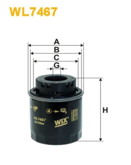 Фільтр масляний VW Golf 1.2/1.4 TSI 07-13/Jetta/Passat 1.4 TSI 07-10 WIX FILTERS WL7467