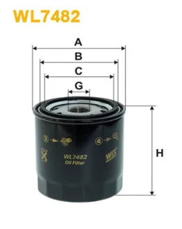 Фільтр масляний Renault Megane III/Laguna III 1.9dCi/3.0dCi 08- WIX FILTERS WL7482