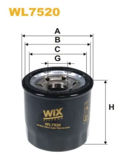Фільтр масляний Hyundai Accent/Getz/i10/i20/i30 1.0/1.4 11- WIX FILTERS WL7520