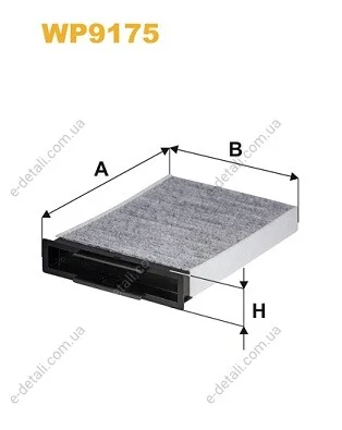 Фільтр салону Renault Megane II 02-10 (вугільний) WIX FILTERS WP9175 (фото 1)